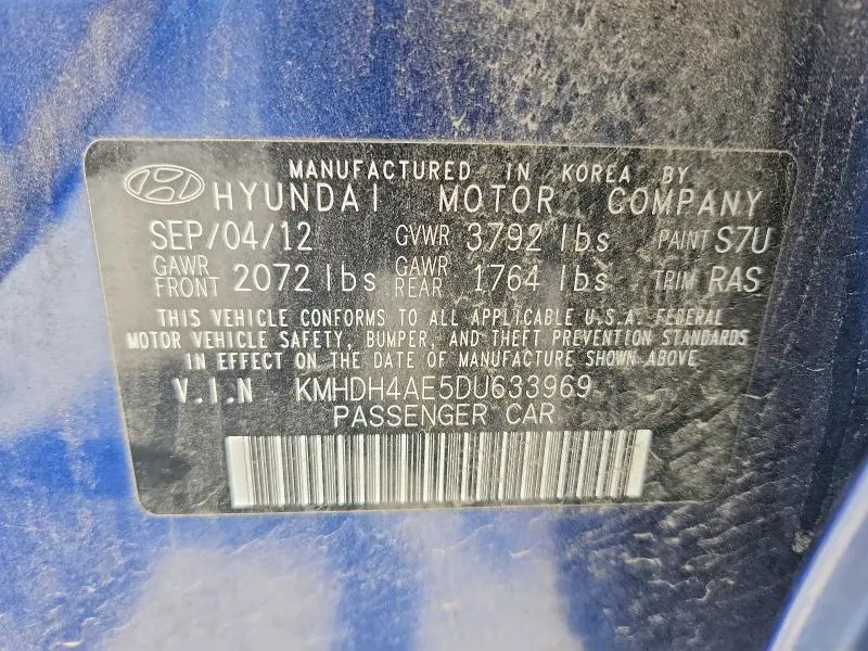2013 HYUNDAI ELANTRA LIMITED  