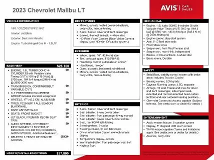 2023 CHEVROLET MALIBU LT  