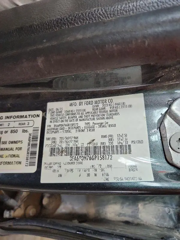 2016 FORD FUSION SE  