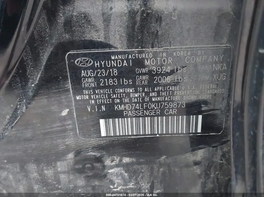 2019 HYUNDAI ELANTRA SE