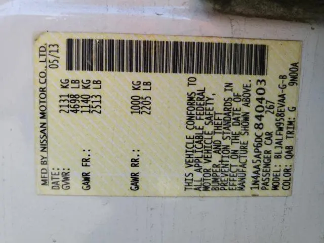 2013 NISSAN MAXIMA S  