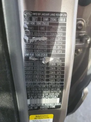 2018 LAND ROVER RANGE ROVER EVOQUE AUTOBIOGRAPHY  