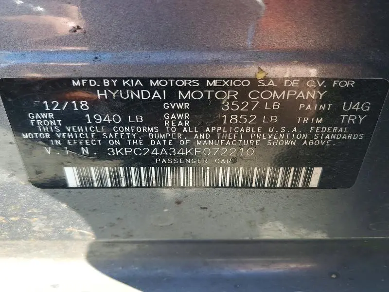 2019 HYUNDAI ACCENT SE  