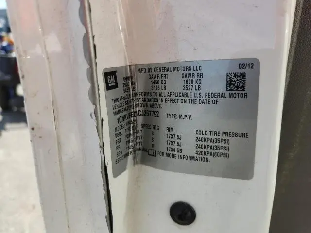 2012 CHEVROLET TRAVERSE LS  