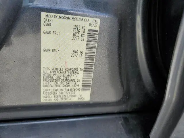 2017 NISSAN ALTIMA 2.5  