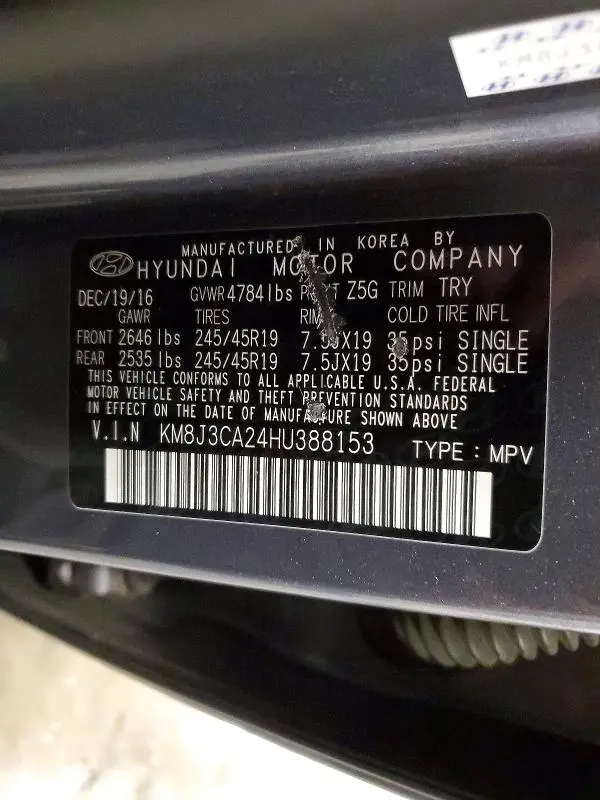 2017 HYUNDAI TUCSON LIMITED  