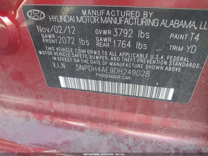 2013 HYUNDAI ELANTRA LIMITED