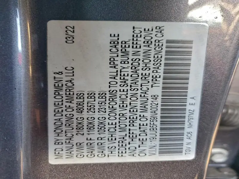 2022 ACURA TLX TECH A  