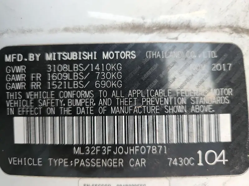 2018 MITSUBISHI MIRAGE G4 ES