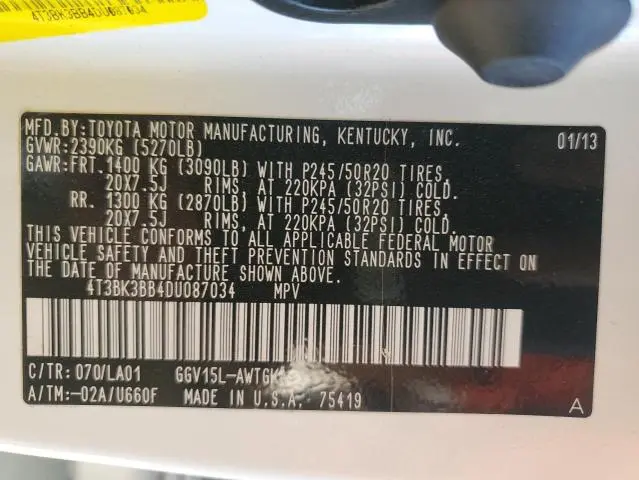 2013 TOYOTA VENZA LE  