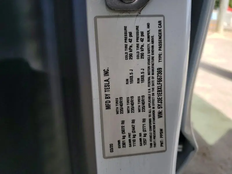 2020 TESLA MODEL 3   