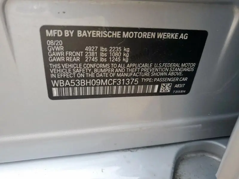 2021 BMW 530 I  