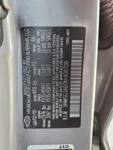 2010 HYUNDAI SANTA FE GLS  