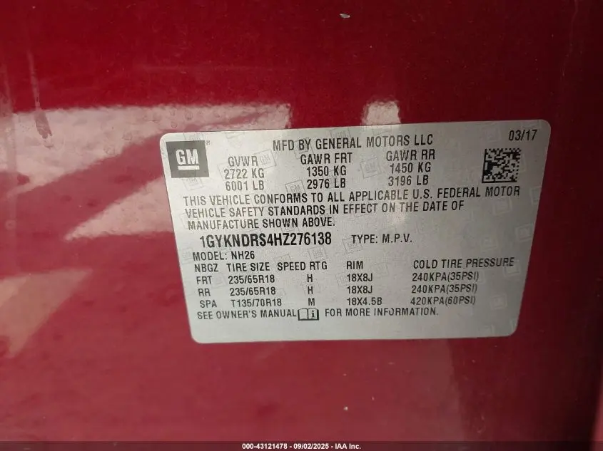 2017 CADILLAC XT5 LUXURY