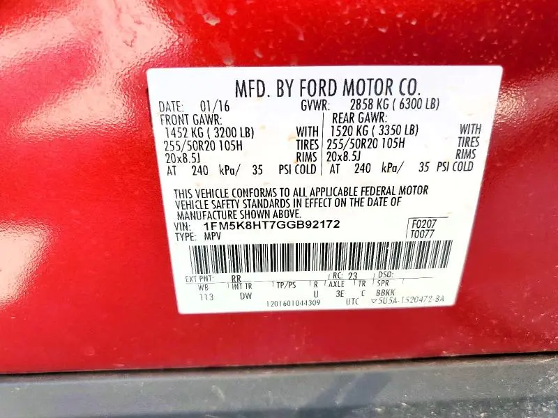 2016 FORD EXPLORER PLATINUM  