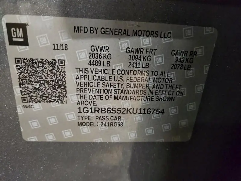 2019 CHEVROLET VOLT PREMIER  