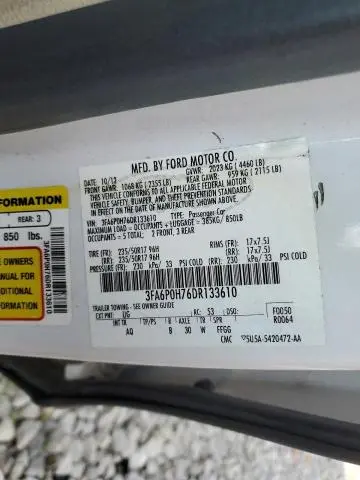 2013 FORD FUSION SE  