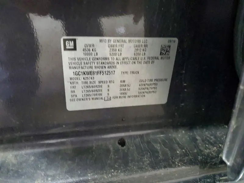 2015 CHEVROLET SILVERADO K2500 HEAVY DUTY LTZ  