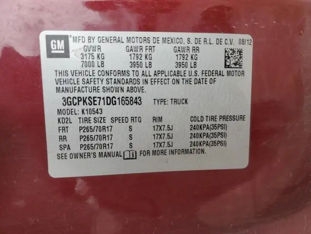 2013 CHEVROLET SILVERADO K1500 LT  
