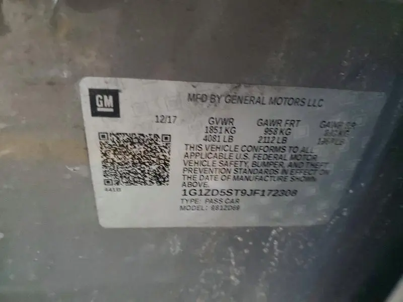 2018 CHEVROLET MALIBU LT  