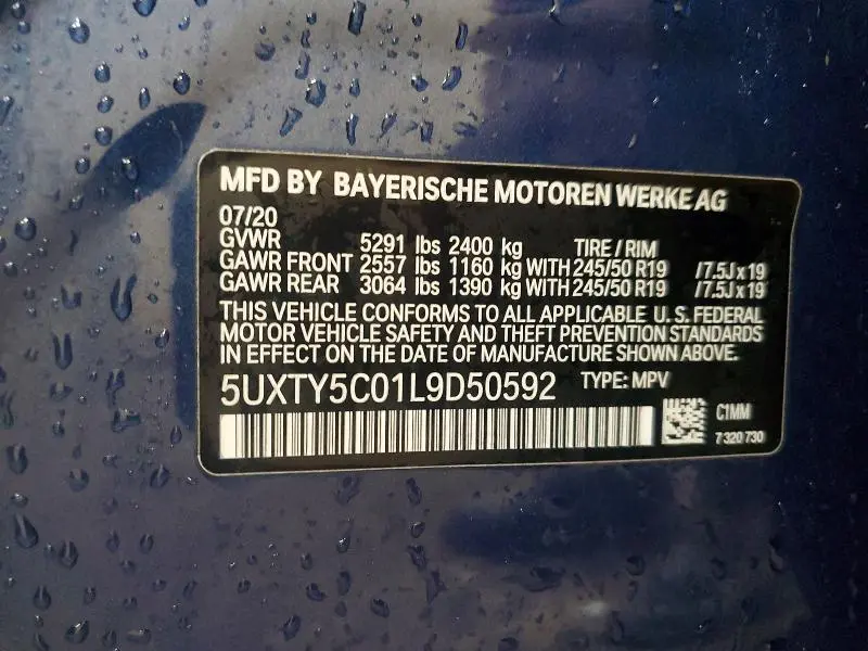2020 BMW X3 XDRIVE30I  