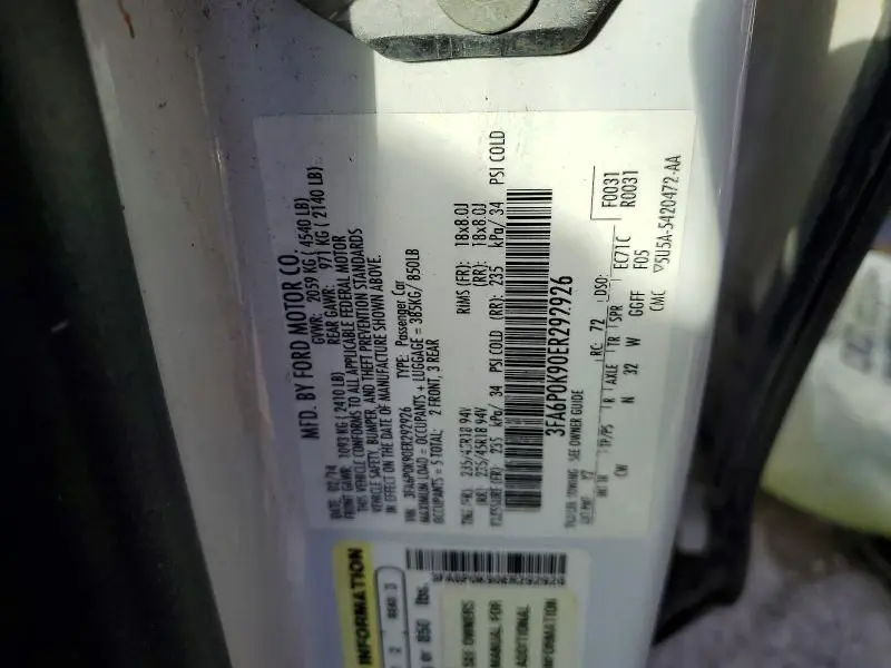 2014 FORD FUSION TITANIUM  