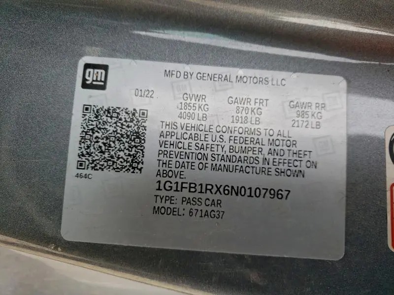 2022 CHEVROLET CAMARO LS  