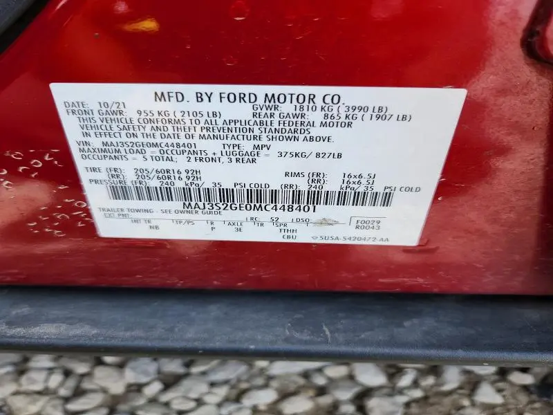 2021 FORD ECOSPORT SE  