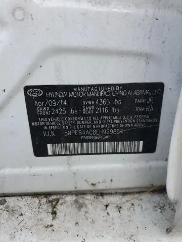 2014 HYUNDAI SONATA GLS  