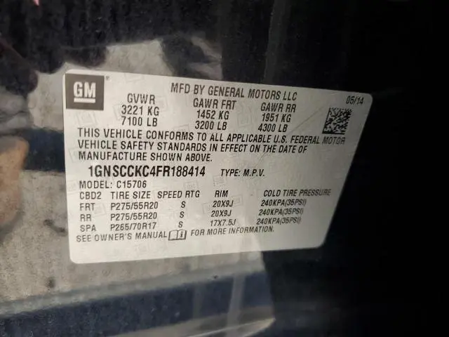 2015 CHEVROLET TAHOE C1500 LTZ  