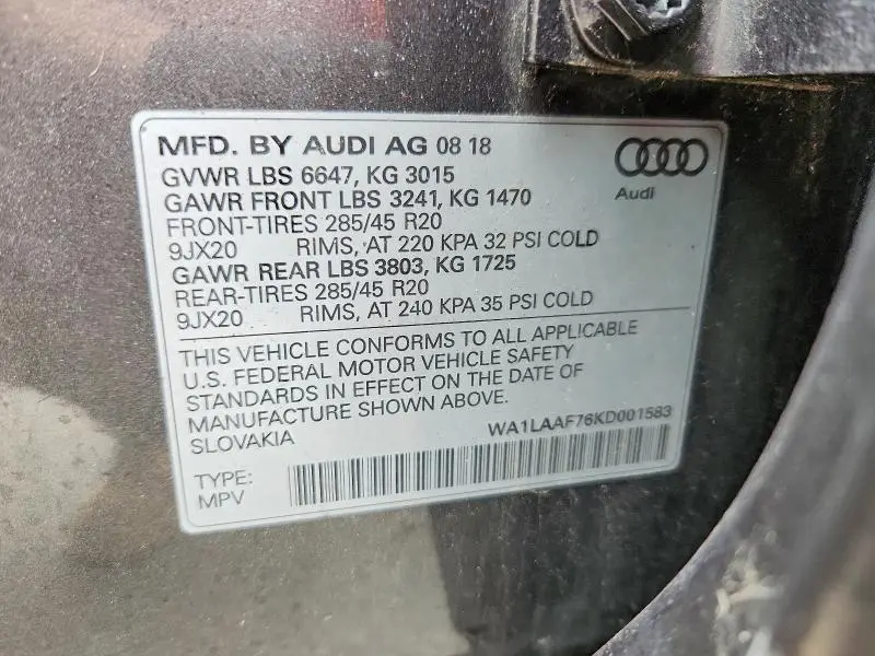 2019 AUDI Q7 PREMIUM PLUS  