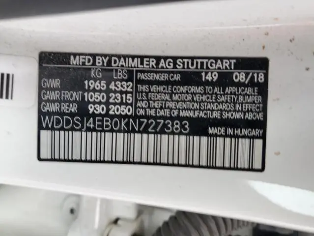 2019 MERCEDES-BENZ CLA 250  