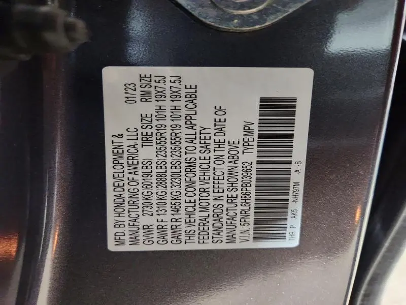 2023 HONDA ODYSSEY TOURING  