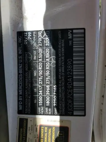 2013 MERCEDES-BENZ GL 450 4MATIC  