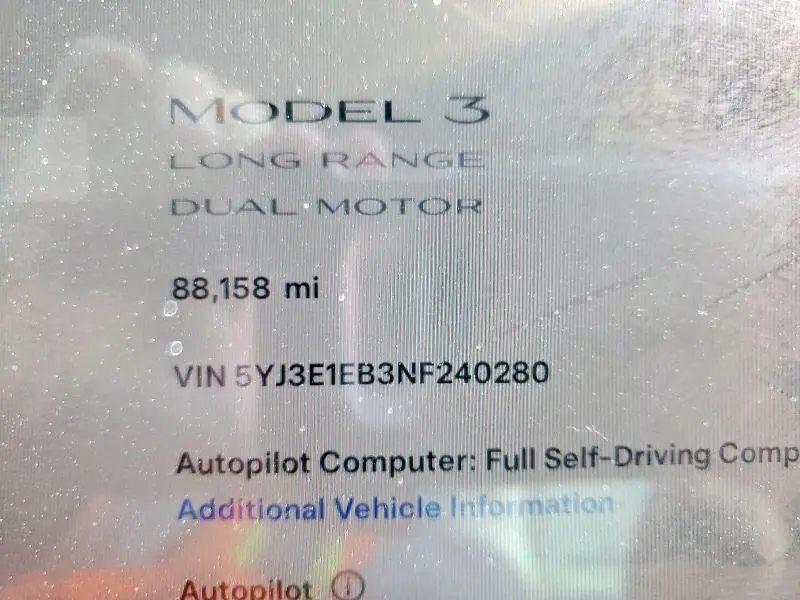 2022 TESLA MODEL 3   