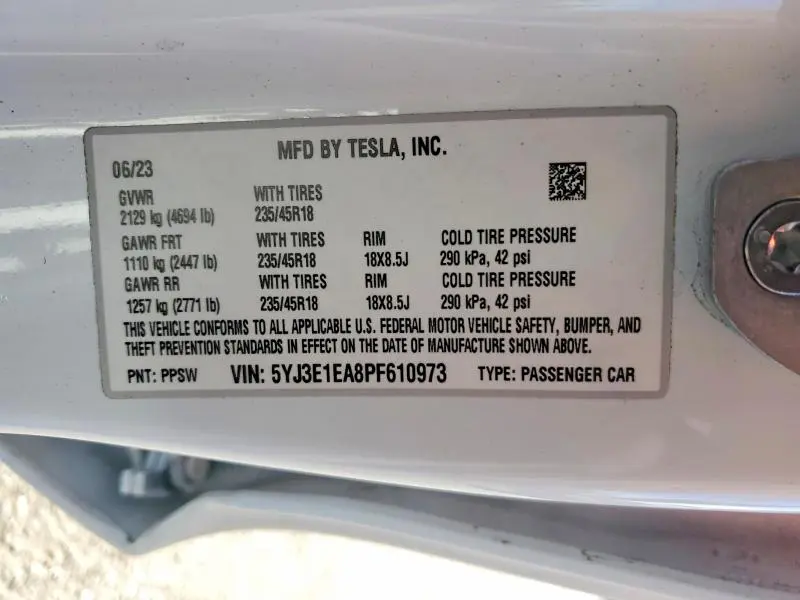 2023 TESLA MODEL 3   