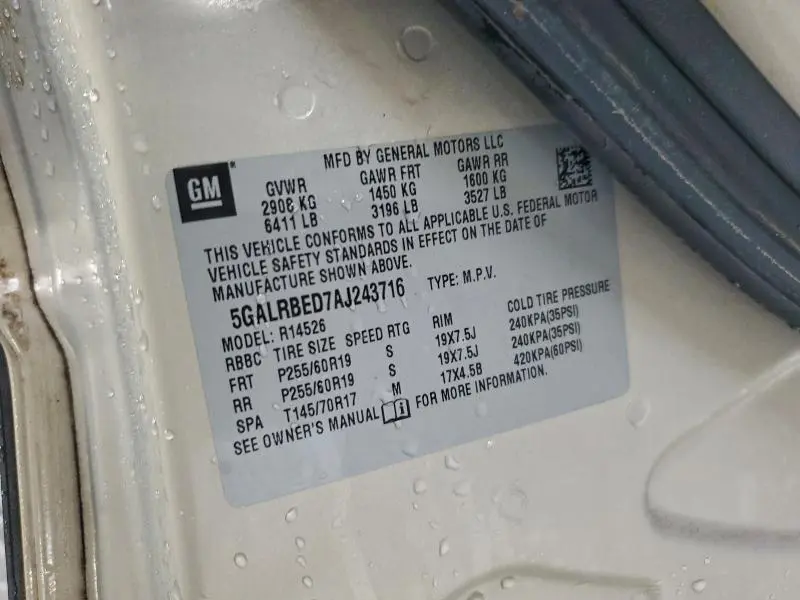 2010 BUICK ENCLAVE CXL  