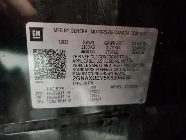 2019 CHEVROLET EQUINOX LT  