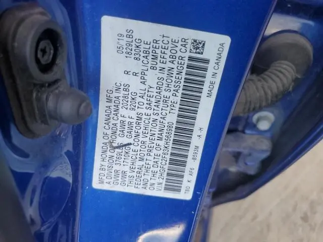 2019 HONDA CIVIC LX  