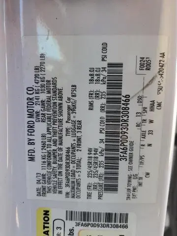2013 FORD FUSION TITANIUM  