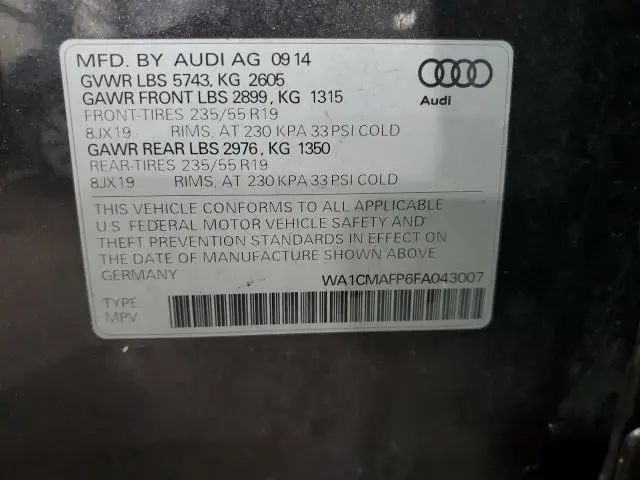 2015 AUDI Q5 TDI PREMIUM PLUS