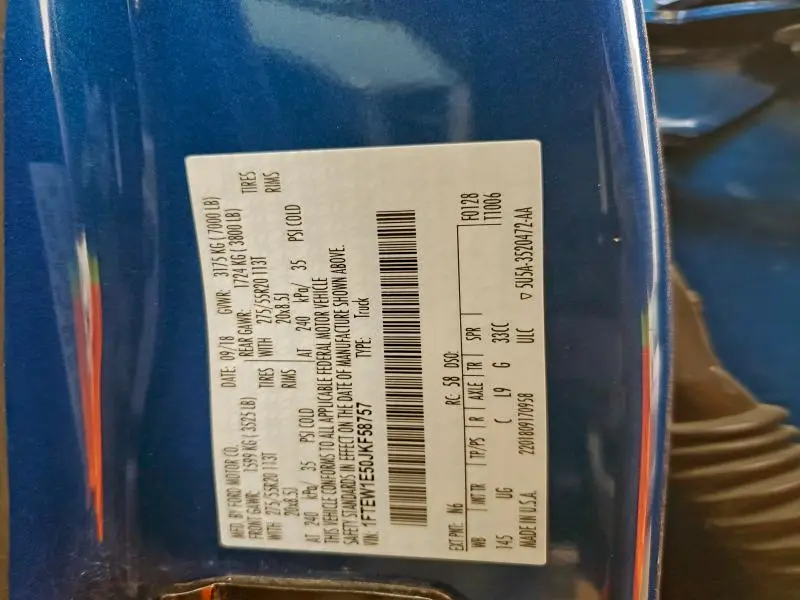 2018 FORD F150 SUPERCREW  