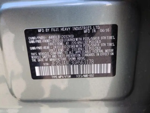 2016 SUBARU FORESTER 2.5I TOURING  