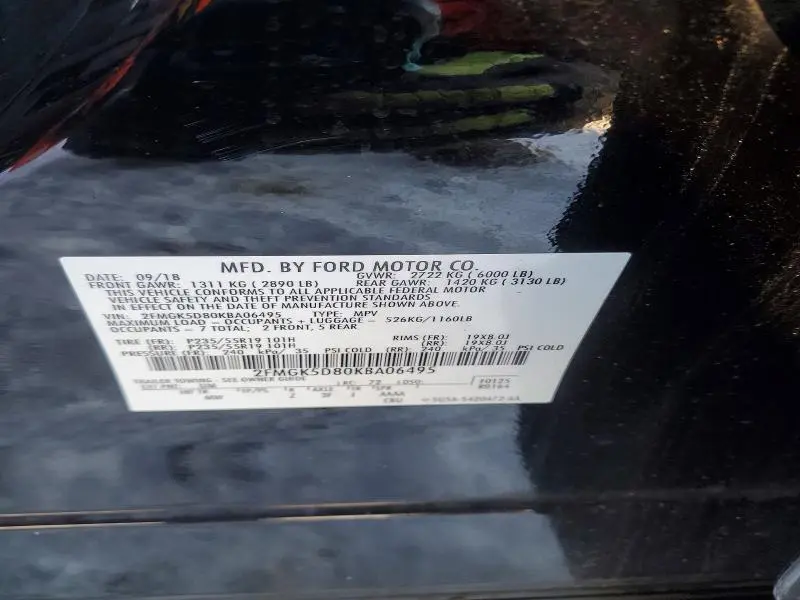 2019 FORD FLEX LIMITED  