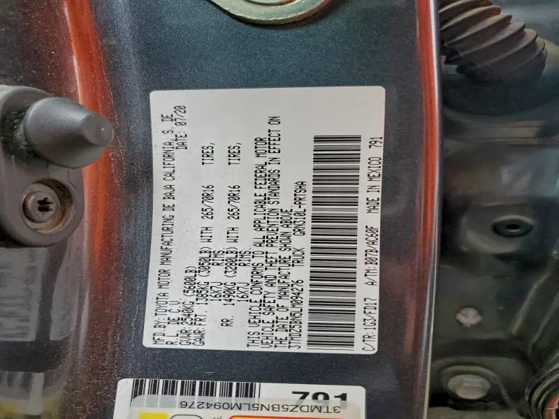 2020 TOYOTA TACOMA DOUBLE CAB  