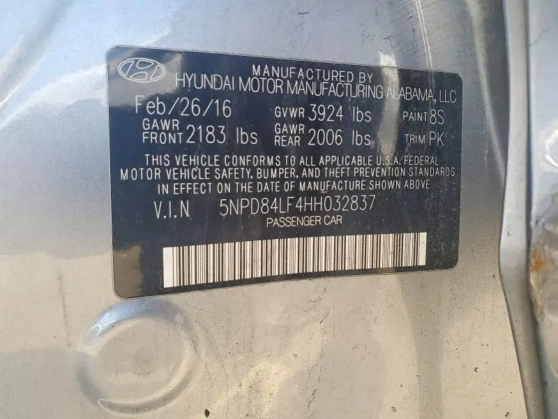 2017 HYUNDAI ELANTRA LIMITED  