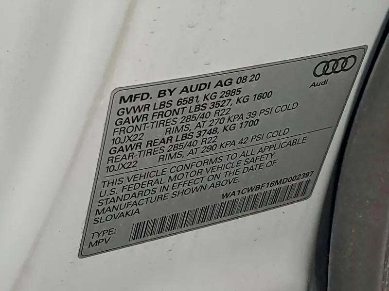 2021 AUDI SQ8 PRESTIGE  