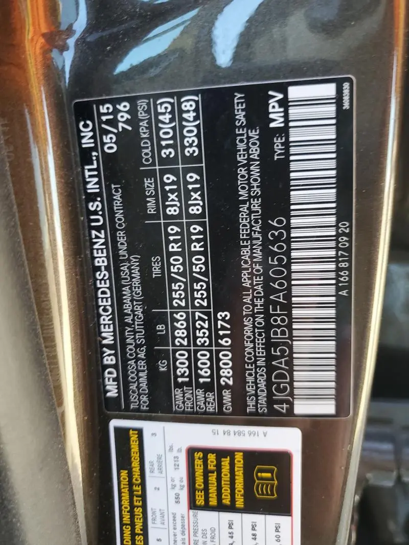 2015 MERCEDES-BENZ ML 350  