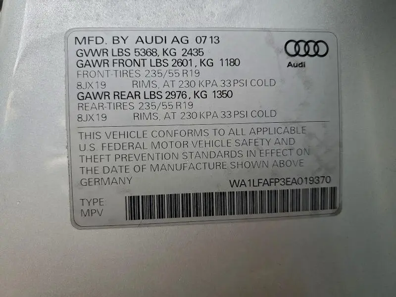 2014 AUDI Q5 PREMIUM PLUS  