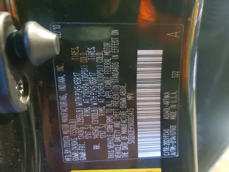 2010 TOYOTA HIGHLANDER   